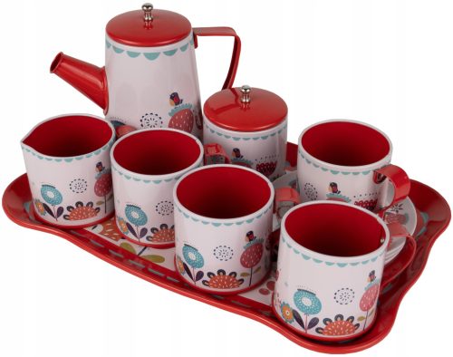  Teeservice aus Metall mit Blumen für Kinder