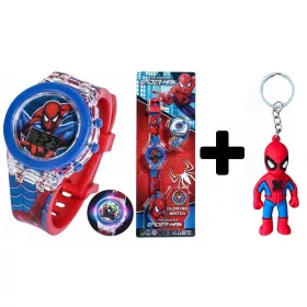    elektrische Uhr Kinder-SPIDERMAN für Jungen und Kinder, LED-Licht + SCHLÜSSELANHÄNGER