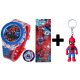  elektrische Uhr Kinder-SPIDERMAN für Jungen und Kinder, LED-Licht + SCHLÜSSELANHÄNGER