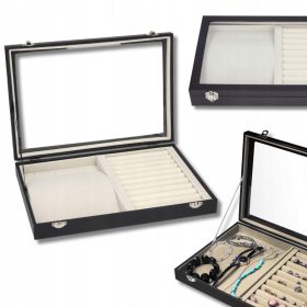  SCHMUCKKASTEN, HALSKETTEN, RINGE, SCHWARZ, E6