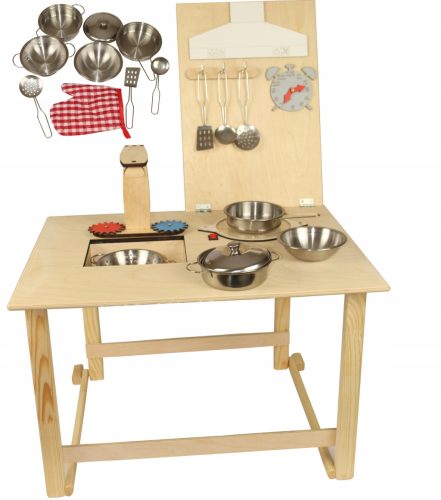  Holzküche für Kinder, LED-Leuchten, Brenner, Ausstattung PROMO PL!