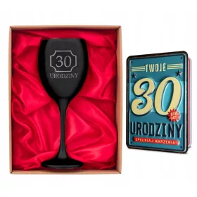    WEINGLAS- UND GEBURTSTAGSKARTEN-SET FÜR GESCHENKWÜNSCHE ZUM 30. JAHRESTAG