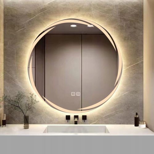  LED-SPIEGEL 50 RUND SCHWARZER RAHMEN BELEUCHTET LOFT BADEZIMMER LOFT CIRCLE