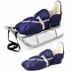  Piccolino-Metallschlitten mit Rückenlehne und isoliertem Schlafsack – Marineblau