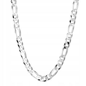    Wunderschöne Herrenkette aus 925er Silber, massiver Figaro, 50 cm, Geschenk für Ihn