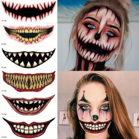    Body Makeup Halloween Tattoo Aufkleber CLOWN Terrifier 10er Pack