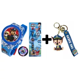   PAW PATROL Kinderuhr für Jungen und Kinder + CHASE-SCHLÜSSELANHÄNGER