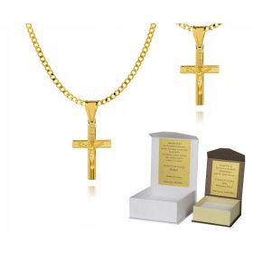  Goldkette, vergoldetes Silberkreuz, 50 cm Widmung P4K18