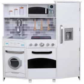    Holzküchenherd für Kinder INTERAKTIV + Zubehör, silberne Details