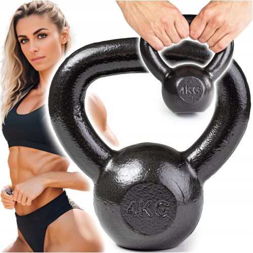  KETTLEBELL-GEWICHT FÜR ÜBUNGEN, KESSEL-HANTEL, GUSSEISEN-Hantel, FITNESS, 4 kg