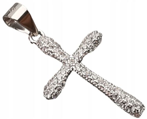  DAMENKREUZ MIT RHOZOBESCHICHTUNG UND ZIRKONIA, 925 SILBER - Öse 4 mm