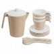 BEIGE KINDER-KAFFEEUTENSILIEN-SET 19 EL WADER