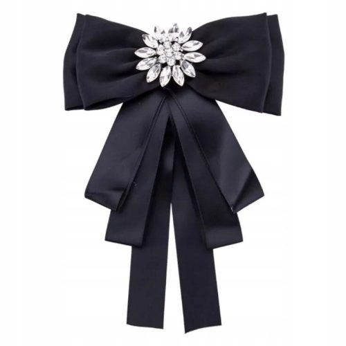  Jabot-Brosche mit schwarzer Schleife und elegantem Kragen