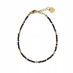  Armband Naturstein Turmalin Rauchquarz 2 mm