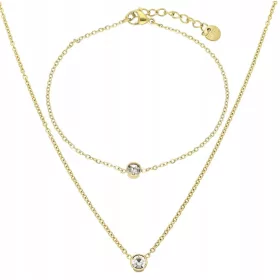  VERGOLDETES SCHMUCKSET 2-teilig aus ZIRKONIA CHIRURGENSTAHL