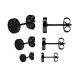  SCHWARZE CREOLEN 3 Paar PASTILLEN 3,4,5 mm CHIRURGENSTAHL