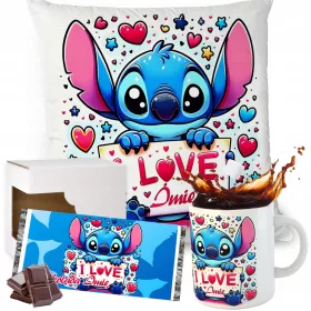    SET KISSENBECHER SCHOKOLADENSTICH STITCH ENGEL GESCHENK FÜR EIN KIND