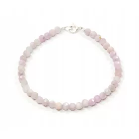    Natürliches KUNZYT-Armband, Kunzyts, facettierte Kugeln, 4 mm Silberkunzit