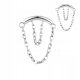 PIERCING Silberner Labret-Ohrring mit Lobe Flat Helix-Ketten aus TITAN 1,2/12