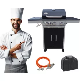    DEKRAFT GASGRILL 3+1 BRENNER GUSSEISENGRILL + ABDECKUNG DE (NEBRASKA)