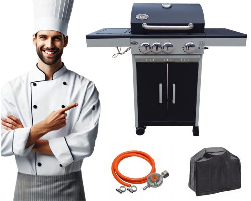  DEKRAFT GASGRILL 3+1 BRENNER GUSSEISENGRILL + ABDECKUNG DE (NEBRASKA)