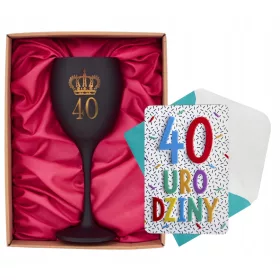    WEINGLAS UND GEBURTSTAGSKARTE WÜNSCHE 40. GEBURTSTAG GESCHENK FRAUEN