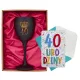  WEINGLAS UND GEBURTSTAGSKARTE WÜNSCHE 40. GEBURTSTAG GESCHENK FRAUEN