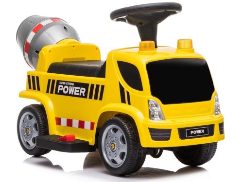  Batteriebetriebenes Fahrzeug, 6 V, zum Aufsitzen, Betonmischer, Geräusche, Ständer, Gelb