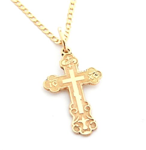  GOLD ORTHODOXES KREUZKETTEN-SET 50 cm 585