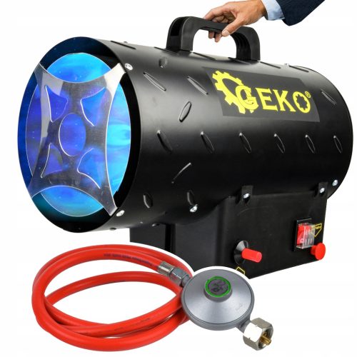  HEIZUNG GASGEBLÄSE 15 KW GEKO + SCHLAUCH + REDUZIERGERÄT