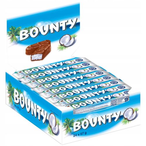 Bounty Schokoriegel mit Kokosnuss - 57g, 24 Stück Packung