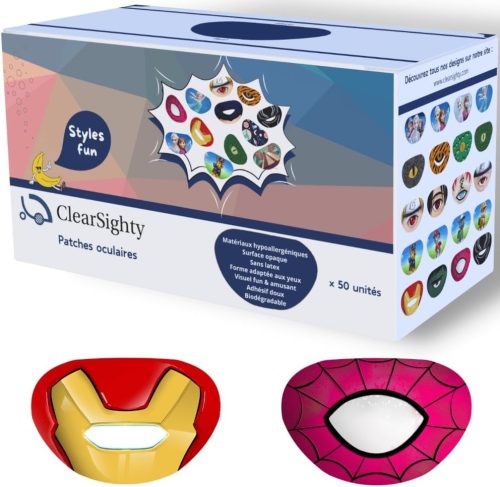 Kinderaugenklappe ClearSighty Superhelden-Motiv Set 50 Stück