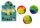  Leuchtender Knetball mit Noppen, bunt, 9,5 cm