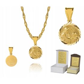    Goldkette, Silber, Erstkommunionsmedaille, 45 cm, Widmung S3M30