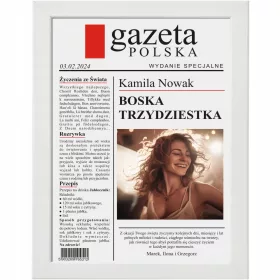    Geburtstagsgeschenk 30 40 50 60 ZEITUNGSPOSTER im Rahmen für ihre Frau A4