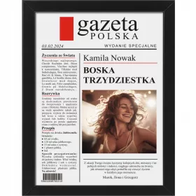    Geburtstagsgeschenk 30 40 50 60 ZEITUNGSPOSTER im Rahmen für eine Frau, schwarz A4