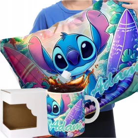    SET GROßE KISSENBECHER MIT NAMEN LILO STICH STITCH KIND GEBURTSTAG GESCHENK