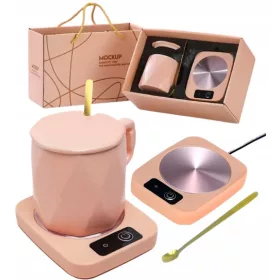  KAFFEE-TEEBECHER-HEIZLÖFFEL-GESCHENKSET WEIHNACHTSBECHER