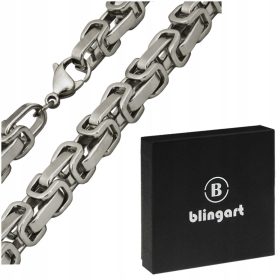    Herrenhalskette aus Stahl, königliches byzantinisches Geflecht, 123 g, 8 mm Stahl