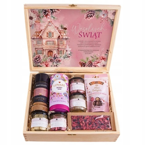  GESCHENKKORB WEIHNACHTSGESCHENK IN PREMIUM-BOX mit charakteristischem Rosa
