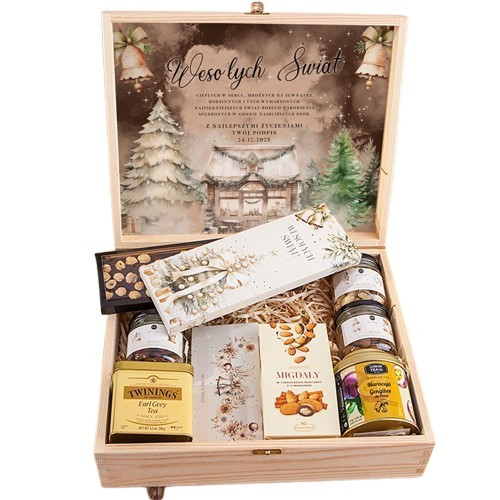  GESCHENKKORB WEIHNACHTSGESCHENK IN PREMIUM BOX mit Signatur, beige