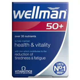   Wellman 50+ Vitabiotics - Nahrungsergänzungsmittel für Männer über 50, 30 Tabletten