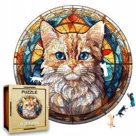    Holzpuzzle Katze 224 Teile. Puzzle für Erwachsene Premium Animals v.21