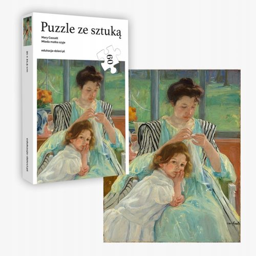  Puzzle mit Bild: Eine junge Mutter näht - Cassatt (60 Teile)