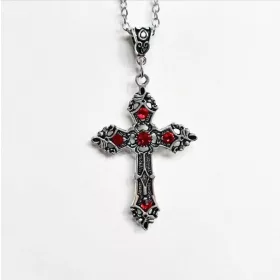  Rote Gothic-Kreuz-Halskette für Mädchen