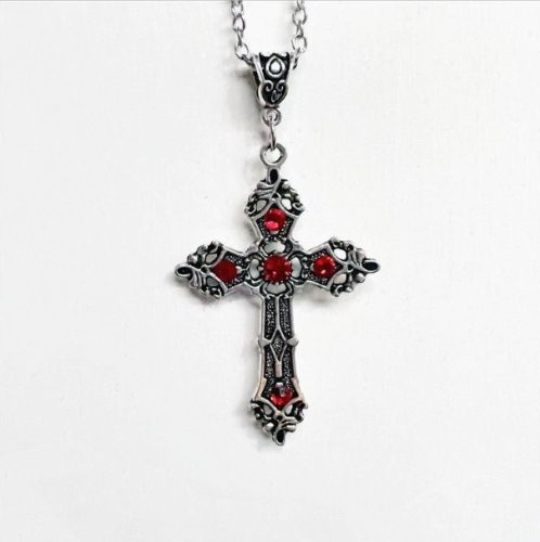  Rote Gothic-Kreuz-Halskette für Mädchen