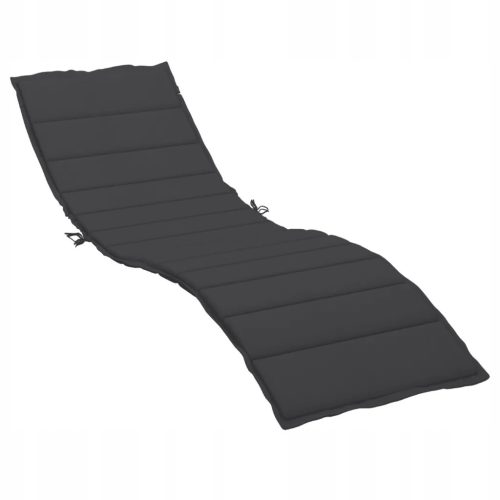  Liegestuhlkissen, schwarz, 200x60x3 cm, Stoff O