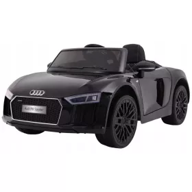    Batteriebetriebener Audi R8 Spyder in schwarzer Lackierung, EVA-Freistartradio mit Fernbedienung