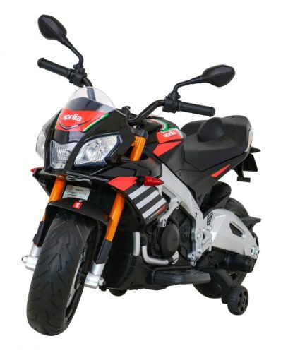  APRILIA TUONO V4 BATTERIEMOTORRAD FÜR KINDER, SCHWARZ + MP3-PANEL + RÄDER