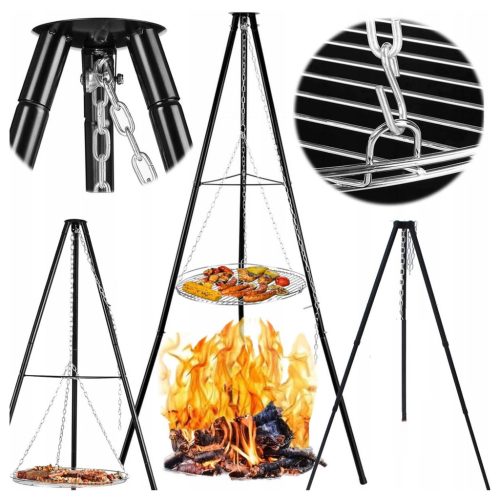  Kamin Dreibein Grill Lagerfeuer Garten hängend großes Lagerfeuer 150 cm